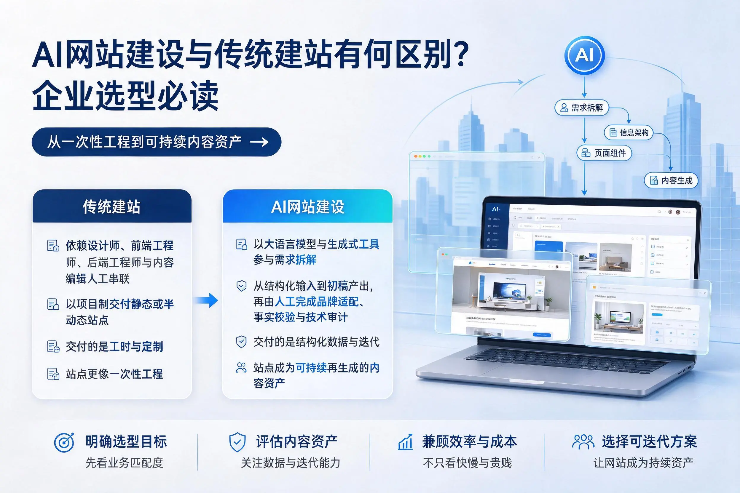 AI网站建设与传统建站有何区别？东方企业选型必读