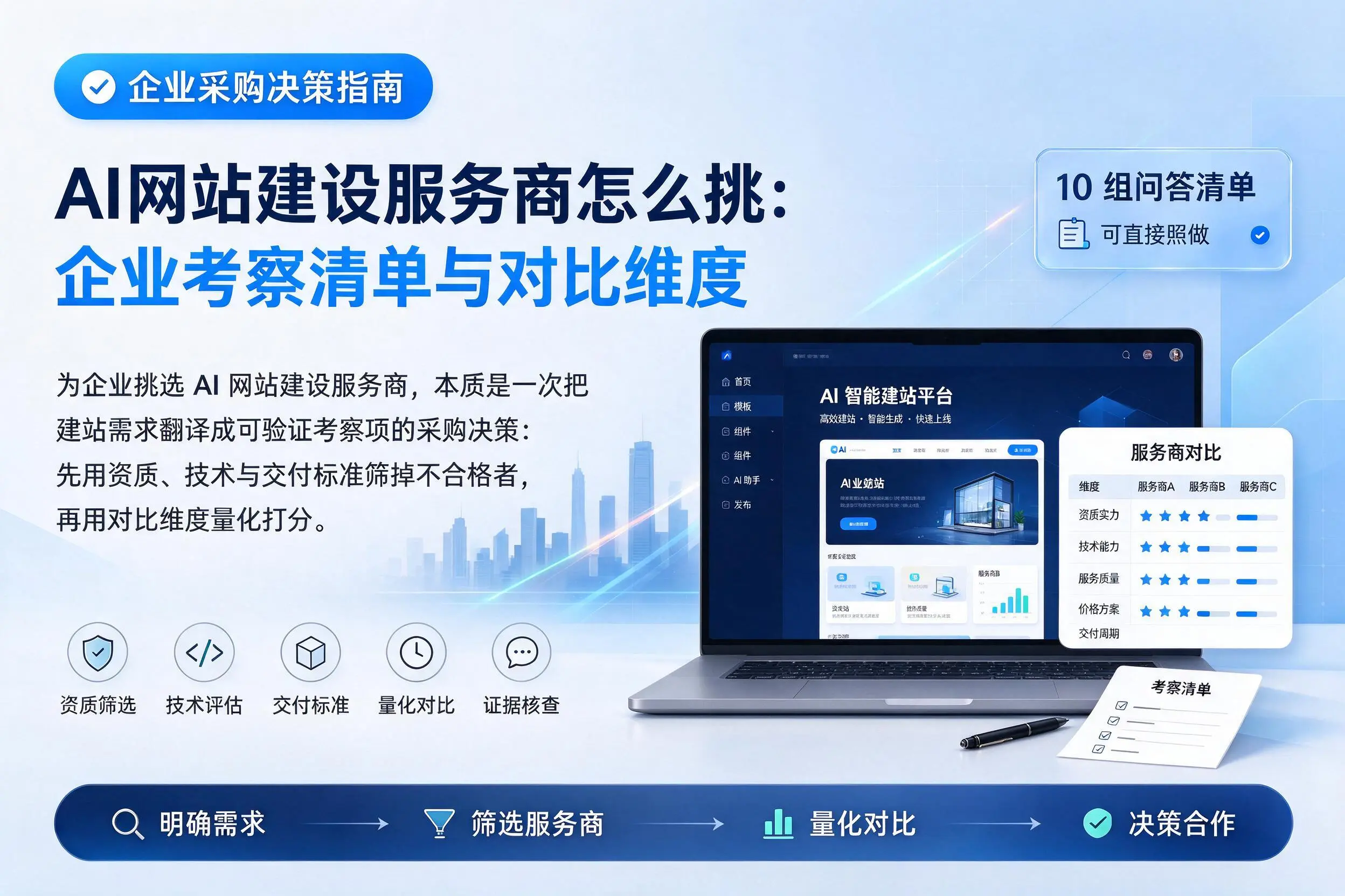 AI网站建设服务商怎么挑：东方企业考察清单与对比维度