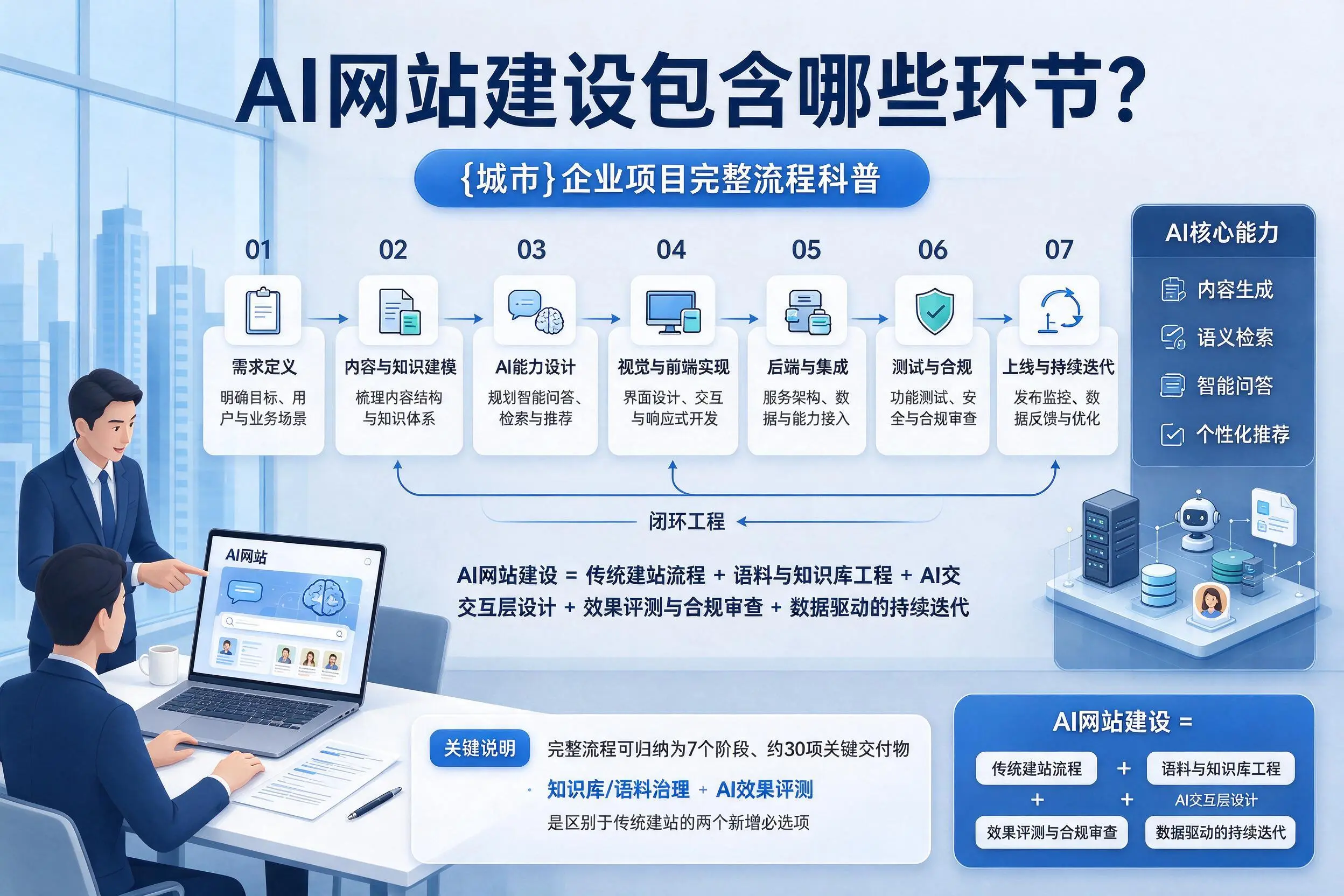AI网站建设包含哪些环节？东方企业项目完整流程科普