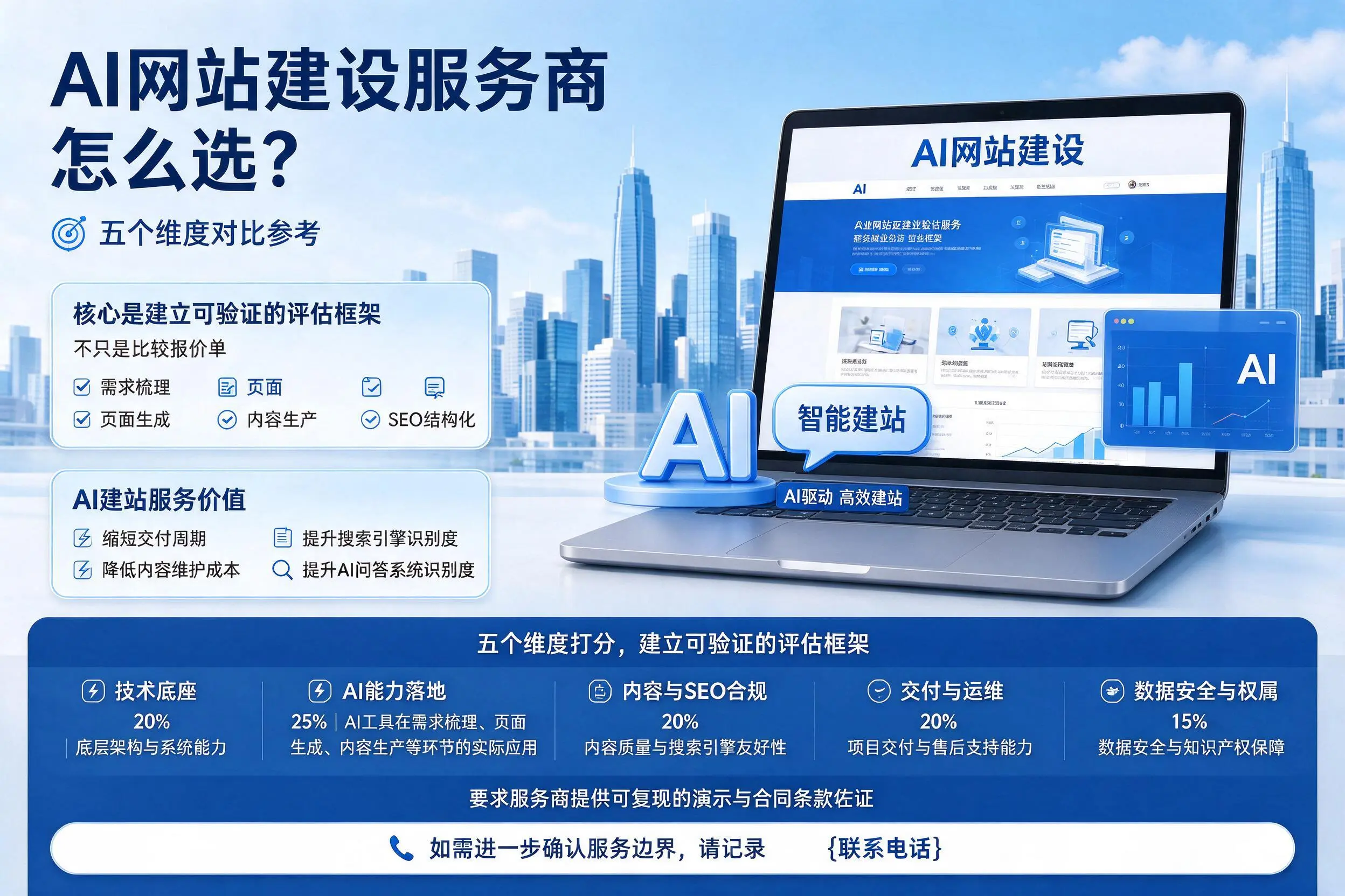 东方AI网站建设服务商怎么选？五个维度对比参考